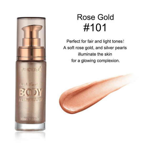 Body luminizer Makeup Cream Face Body Shimmer Make Up Liquid Brighten Foundation Cream Highlighter  Long Lasting