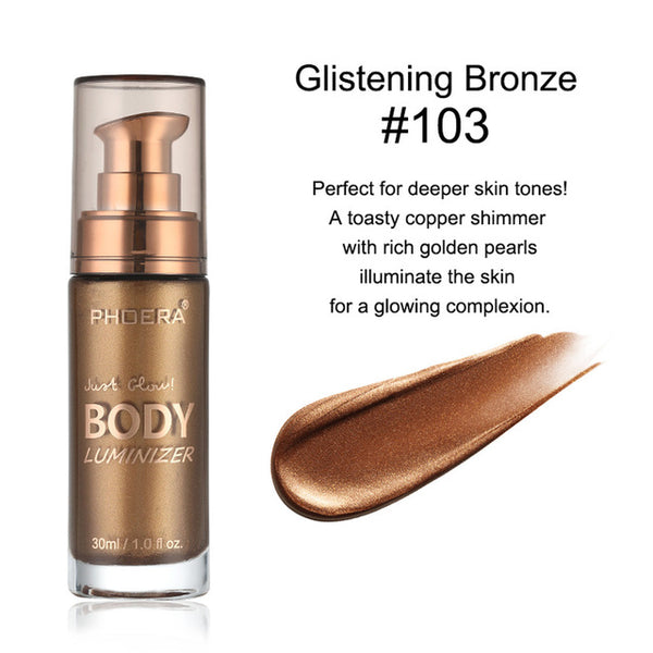 Body luminizer Makeup Cream Face Body Shimmer Make Up Liquid Brighten Foundation Cream Highlighter  Long Lasting
