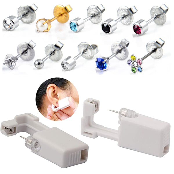 1PC Disposable Sterile Ear Piercing Unit Cartilage Tragus Helix Piercing Gun NO PAIN Piercer Tool Machine Kit Stud Choose Design
