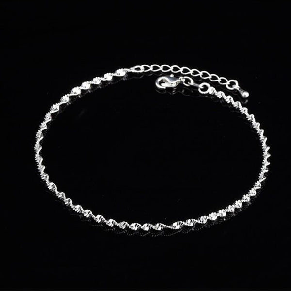 Fashion Twisted Weave Chain For Women Anklet Hot Sale 925 Sterling Silver Anklets Bracelet For Women Foot Jewelry Anklet On Foot