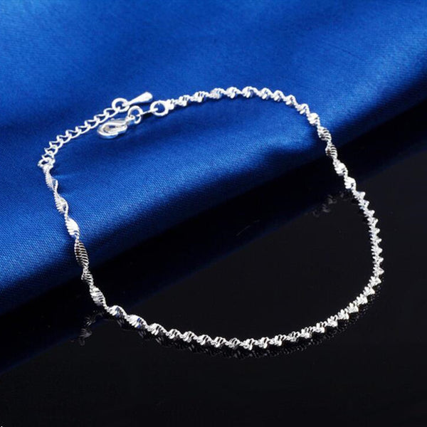 Fashion Twisted Weave Chain For Women Anklet Hot Sale 925 Sterling Silver Anklets Bracelet For Women Foot Jewelry Anklet On Foot