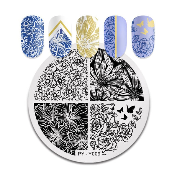 PICT YOU Halloween Nail Stamping Plates Pumpkin Flowers Animal Tropical Geometry Pattern Nail Art Image Lace Stamp Templates