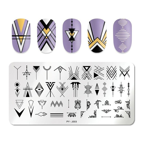 PICT YOU Halloween Nail Stamping Plates Pumpkin Flowers Animal Tropical Geometry Pattern Nail Art Image Lace Stamp Templates