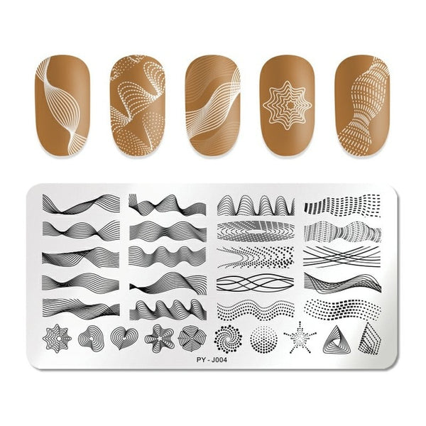 PICT YOU Halloween Nail Stamping Plates Pumpkin Flowers Animal Tropical Geometry Pattern Nail Art Image Lace Stamp Templates