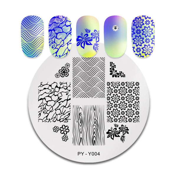 PICT YOU Halloween Nail Stamping Plates Pumpkin Flowers Animal Tropical Geometry Pattern Nail Art Image Lace Stamp Templates