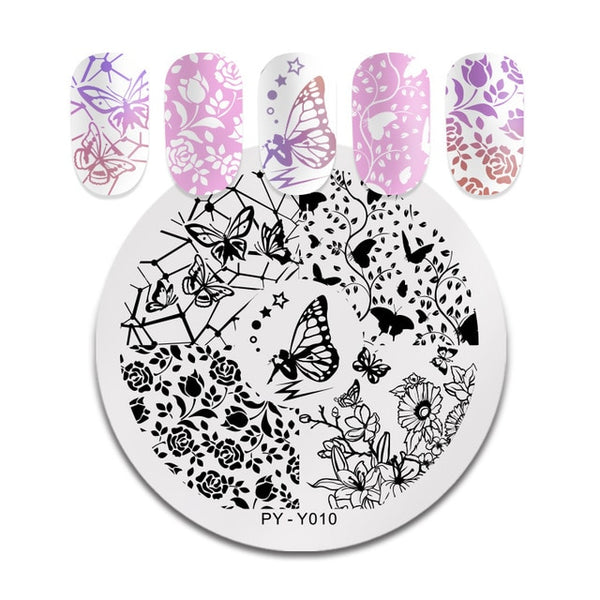 PICT YOU Halloween Nail Stamping Plates Pumpkin Flowers Animal Tropical Geometry Pattern Nail Art Image Lace Stamp Templates