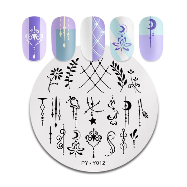 PICT YOU Halloween Nail Stamping Plates Pumpkin Flowers Animal Tropical Geometry Pattern Nail Art Image Lace Stamp Templates