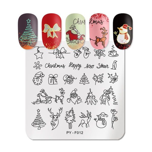 PICT YOU Halloween Nail Stamping Plates Pumpkin Flowers Animal Tropical Geometry Pattern Nail Art Image Lace Stamp Templates