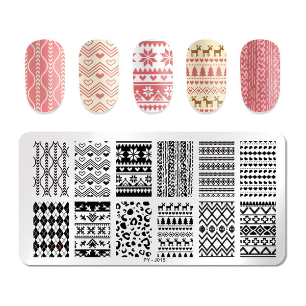 PICT YOU Halloween Nail Stamping Plates Pumpkin Flowers Animal Tropical Geometry Pattern Nail Art Image Lace Stamp Templates