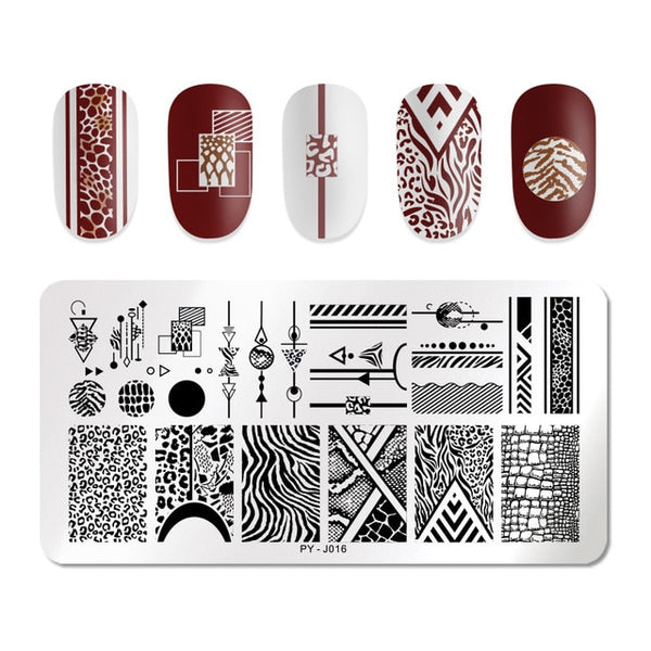 PICT YOU Halloween Nail Stamping Plates Pumpkin Flowers Animal Tropical Geometry Pattern Nail Art Image Lace Stamp Templates