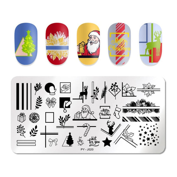 PICT YOU Halloween Nail Stamping Plates Pumpkin Flowers Animal Tropical Geometry Pattern Nail Art Image Lace Stamp Templates