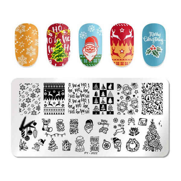 PICT YOU Halloween Nail Stamping Plates Pumpkin Flowers Animal Tropical Geometry Pattern Nail Art Image Lace Stamp Templates