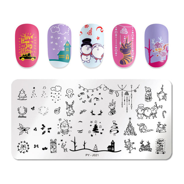 PICT YOU Halloween Nail Stamping Plates Pumpkin Flowers Animal Tropical Geometry Pattern Nail Art Image Lace Stamp Templates