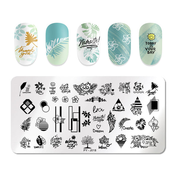 PICT YOU Halloween Nail Stamping Plates Pumpkin Flowers Animal Tropical Geometry Pattern Nail Art Image Lace Stamp Templates