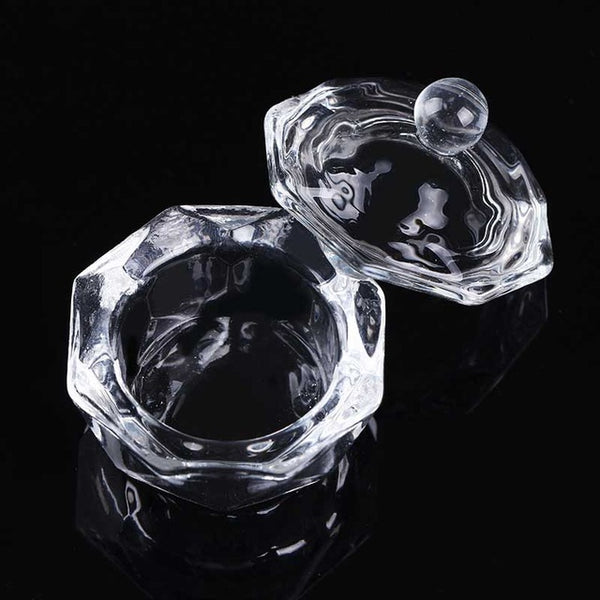 1Pc Acrylic Nail Cup Clear Crystal Bowl Acrylic Powder Liquid Holder Dappen Dish Salon Equipment Nail Art Design Tool