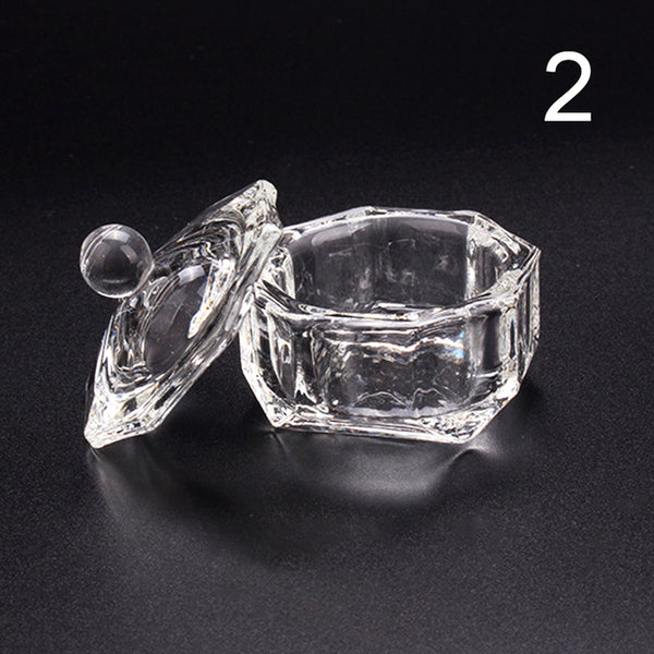 1Pc Acrylic Nail Cup Clear Crystal Bowl Acrylic Powder Liquid Holder Dappen Dish Salon Equipment Nail Art Design Tool