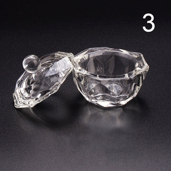 1Pc Acrylic Nail Cup Clear Crystal Bowl Acrylic Powder Liquid Holder Dappen Dish Salon Equipment Nail Art Design Tool