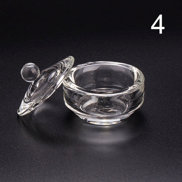 1Pc Acrylic Nail Cup Clear Crystal Bowl Acrylic Powder Liquid Holder Dappen Dish Salon Equipment Nail Art Design Tool