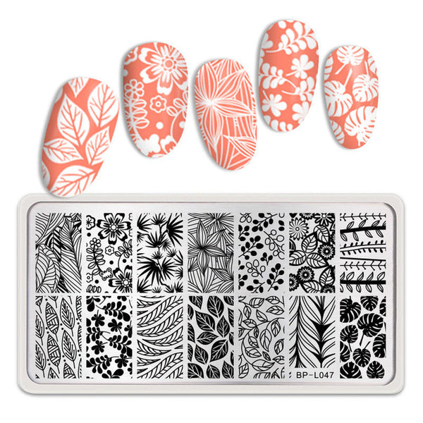 BORN PRETTY Rectangle Nail Stamping Plates Marble Texture Ink Stainless Steel Template Nail Art Image Texture  DIY Plate Tools