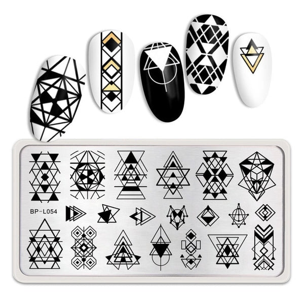 BORN PRETTY Rectangle Nail Stamping Plates Marble Texture Ink Stainless Steel Template Nail Art Image Texture  DIY Plate Tools