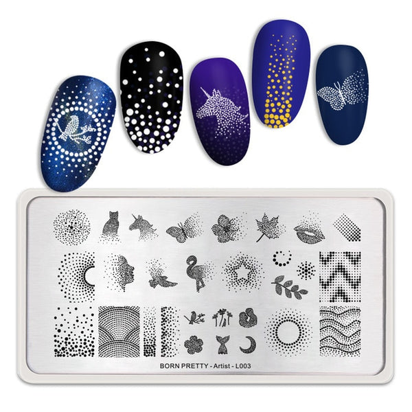 BORN PRETTY Rectangle Nail Stamping Plates Marble Texture Ink Stainless Steel Template Nail Art Image Texture  DIY Plate Tools