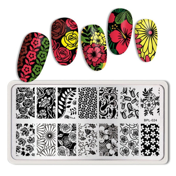 BORN PRETTY Rectangle Nail Stamping Plates Marble Texture Ink Stainless Steel Template Nail Art Image Texture  DIY Plate Tools
