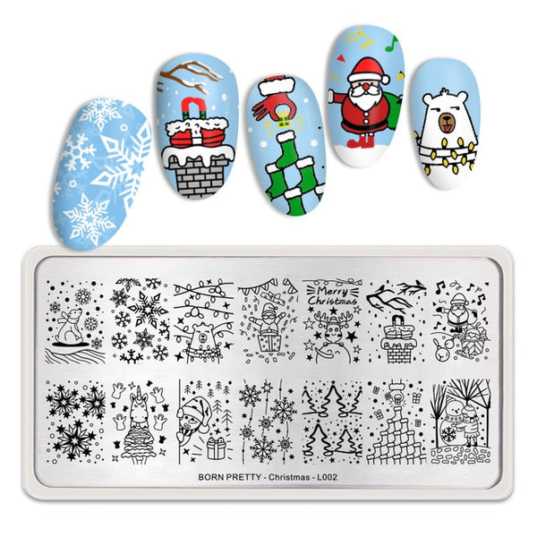BORN PRETTY Rectangle Nail Stamping Plates Marble Texture Ink Stainless Steel Template Nail Art Image Texture  DIY Plate Tools