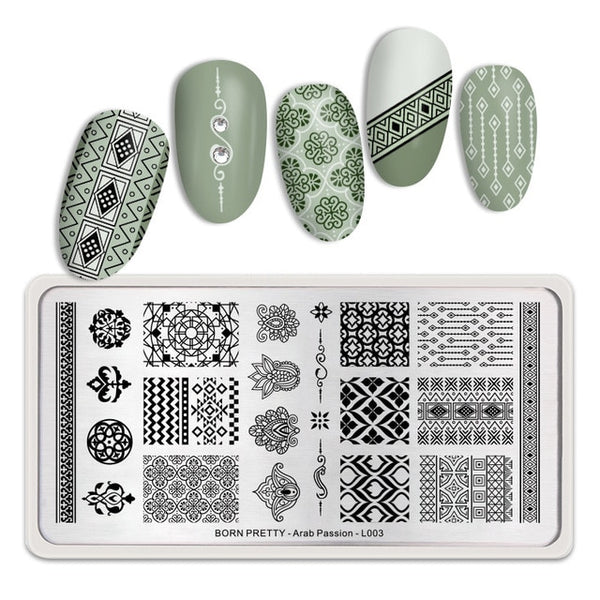 BORN PRETTY Rectangle Nail Stamping Plates Marble Texture Ink Stainless Steel Template Nail Art Image Texture  DIY Plate Tools