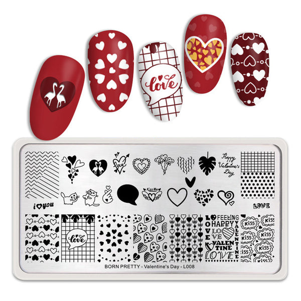 BORN PRETTY Rectangle Nail Stamping Plates Marble Texture Ink Stainless Steel Template Nail Art Image Texture  DIY Plate Tools