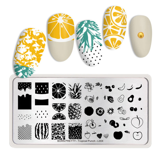 BORN PRETTY Rectangle Nail Stamping Plates Marble Texture Ink Stainless Steel Template Nail Art Image Texture  DIY Plate Tools