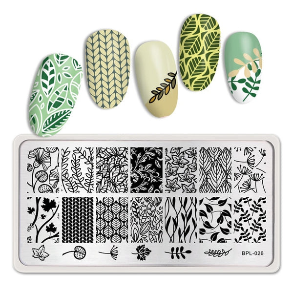 BORN PRETTY Rectangle Nail Stamping Plates Marble Texture Ink Stainless Steel Template Nail Art Image Texture  DIY Plate Tools