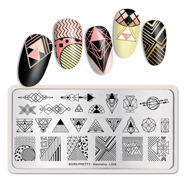 BORN PRETTY Rectangle Nail Stamping Plates Marble Texture Ink Stainless Steel Template Nail Art Image Texture  DIY Plate Tools