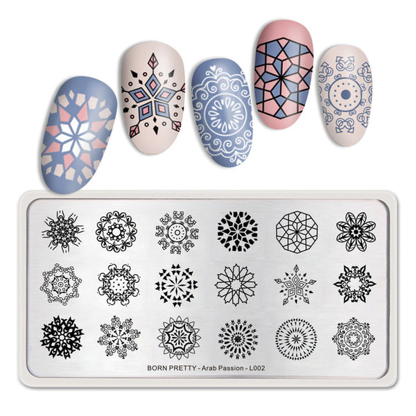 BORN PRETTY Rectangle Nail Stamping Plates Marble Texture Ink Stainless Steel Template Nail Art Image Texture  DIY Plate Tools