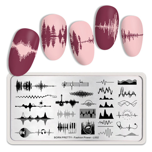 BORN PRETTY Rectangle Nail Stamping Plates Marble Texture Ink Stainless Steel Template Nail Art Image Texture  DIY Plate Tools
