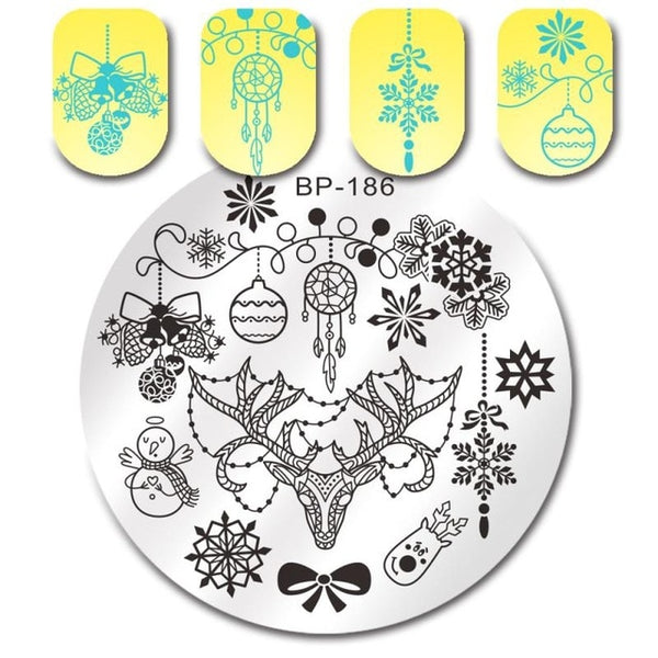 BORN PRETTY Rectangle Nail Stamping Plates Marble Texture Ink Stainless Steel Template Nail Art Image Texture  DIY Plate Tools