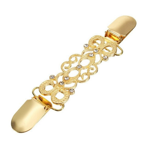 Women Cardigan Sweater collar clip Retro Duck-mouth Brooch Clips Gold Silver color Scarf Clasps Charm Accessories