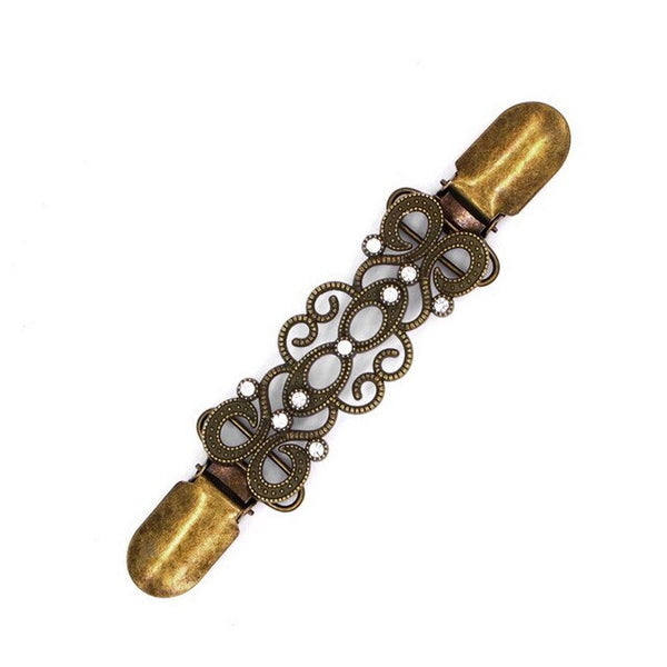Women Cardigan Sweater collar clip Retro Duck-mouth Brooch Clips Gold Silver color Scarf Clasps Charm Accessories