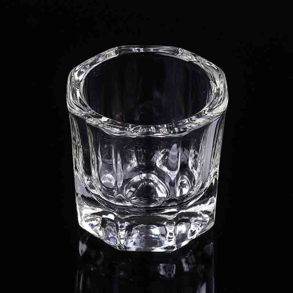 1PC Acrylic Powder Liquid Crystal Glass Acrylic Nail Cup Dappen Dish Lid Bowl Cup Holder  Equipment Nail Tools