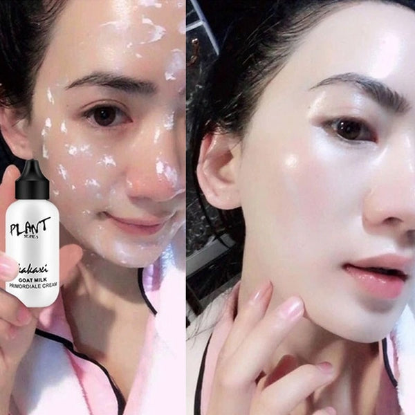Lazy Face Foundation Cream Goat Milk Revitalizing Full Coverage Waterproof Professional Makeup Base Brighten Cover Dark Circles
