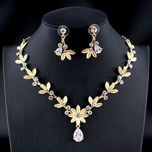 jiayijiaduo Classic women's wedding jewelry set silver / gold color fine necklace earrings accessory gift  dropshipping 2019 new