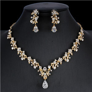 jiayijiaduo Classic women's wedding jewelry set silver / gold color fine necklace earrings accessory gift  dropshipping 2019 new