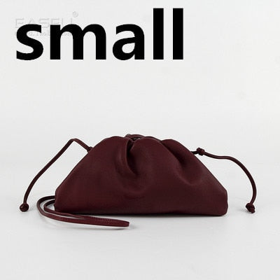 Day clutch Evening party dumpling purse bag women large big ruched pillow bag leather pouch handbag 2020 summer bag white black