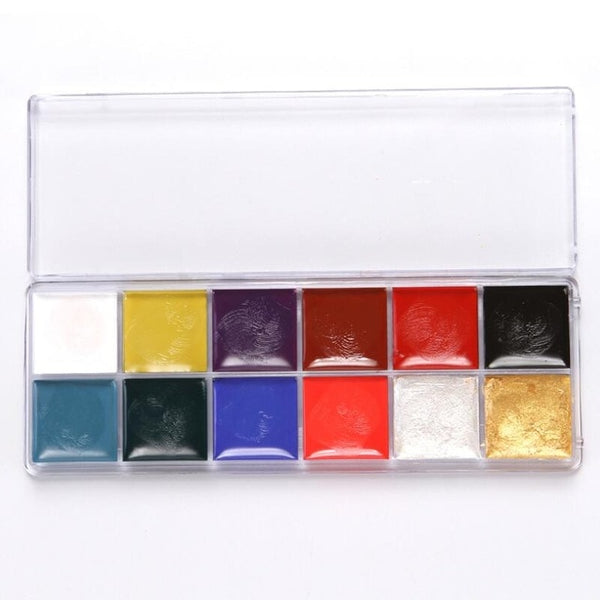 12 Colors Face Body Art Painting Body Paint Oil Painting Tattoo Makeup Cosmetic Bodypainting Halloween Party