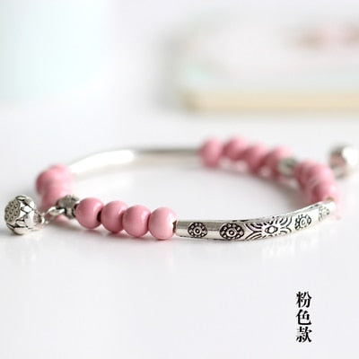 Women's Ceramic hand made DIY Bracelets Artware Retro bracelet for woman girl gift Fashion Jewelery wholesale #1555