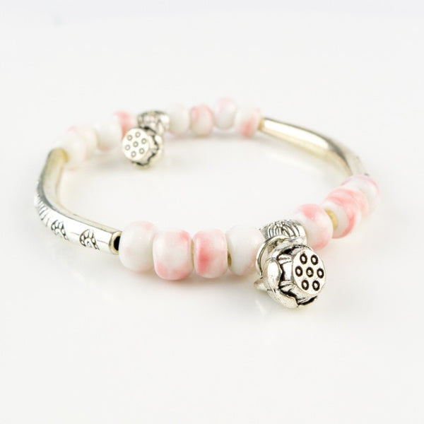 Women's Ceramic hand made DIY Bracelets Artware Retro bracelet for woman girl gift Fashion Jewelery wholesale #1555