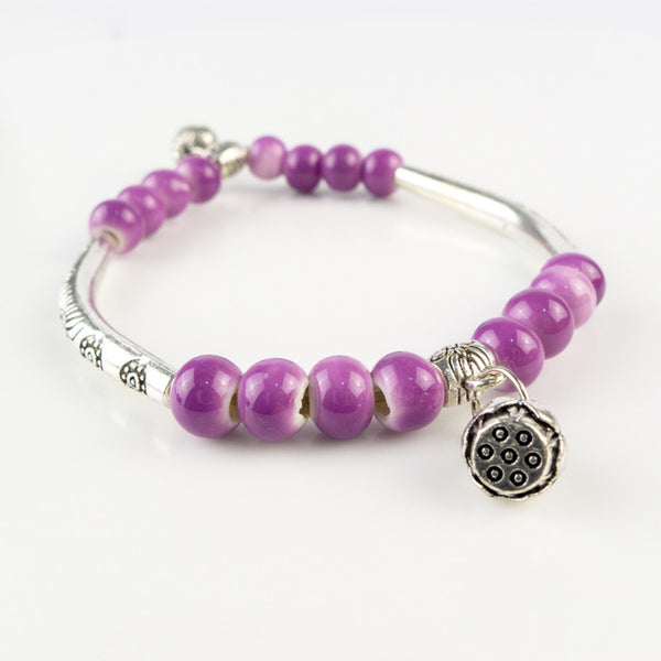 Women's Ceramic hand made DIY Bracelets Artware Retro bracelet for woman girl gift Fashion Jewelery wholesale #1555