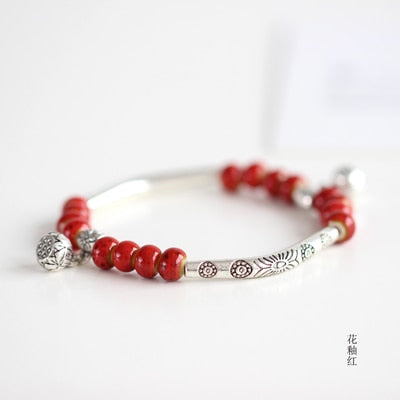 Women's Ceramic hand made DIY Bracelets Artware Retro bracelet for woman girl gift Fashion Jewelery wholesale #1555