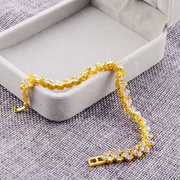 3 Colors Women Bracelets Fashion Roman Style Crystal Bracelets 925 Sterling Silver Bangles for Gifts Accessories