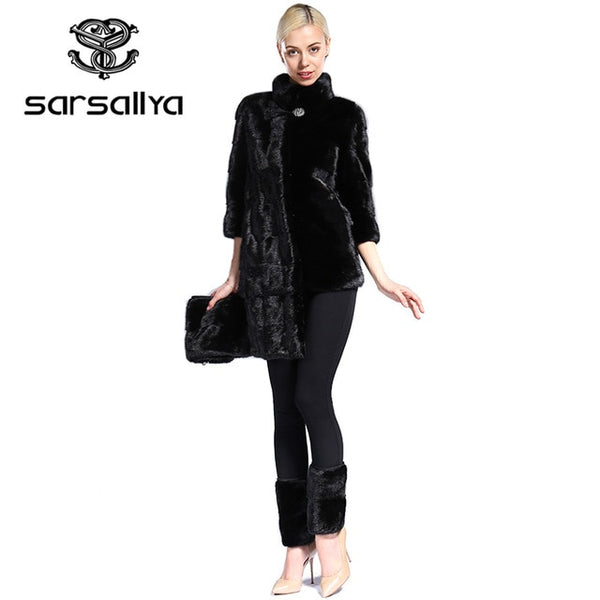 Real Fur Coat Mink Women Winter Natural Fur Mink Coats And Jackets Female Long Warm Vintage Women Clothes 2019 Plus Size 6XL 7XL