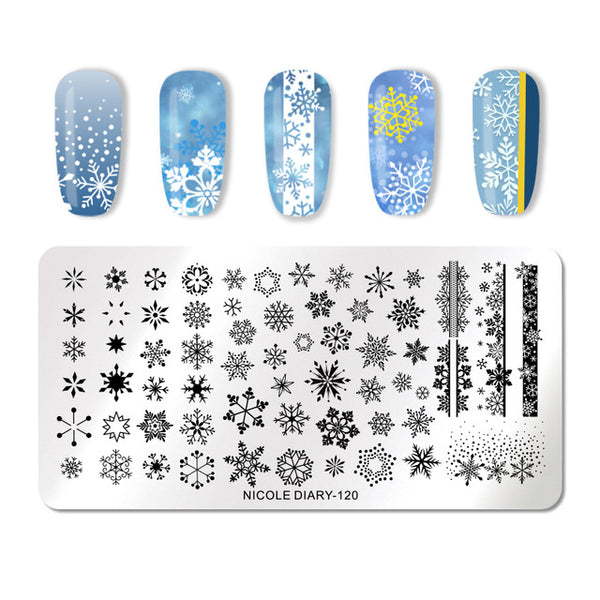 NICOLE DIARY Lace Flower Animal Nail Stamping Plates Marble Image Stamp Templates Geometric  Printing Stencil Tools